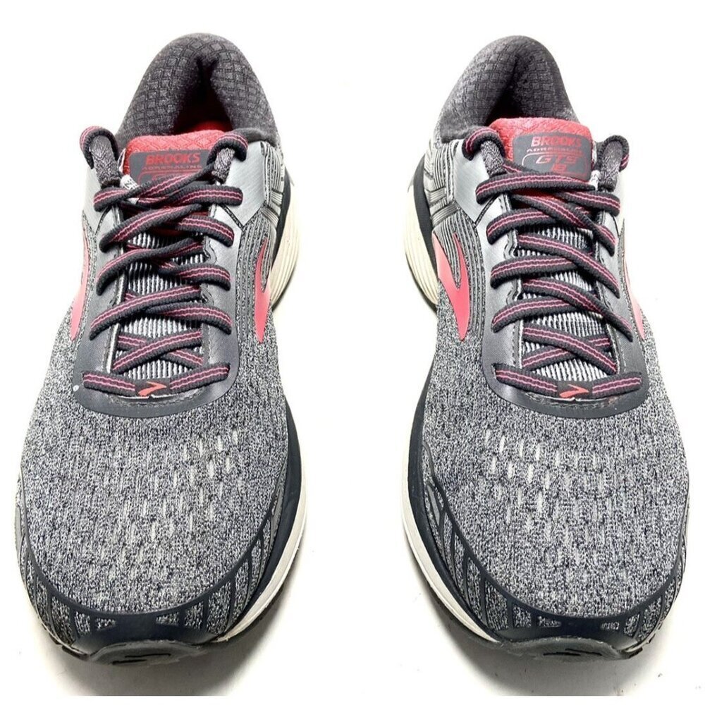 Brooks Adrenaline GTS 18 Gray Pink Lace Up Running Shoes Sneakers Size 10B - Picture 4 of 15